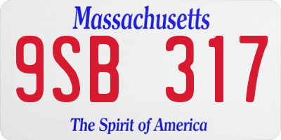 MA license plate 9SB317