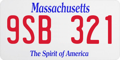MA license plate 9SB321