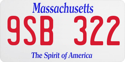 MA license plate 9SB322