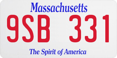 MA license plate 9SB331