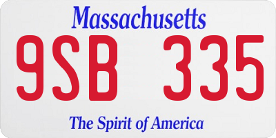 MA license plate 9SB335