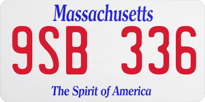 MA license plate 9SB336
