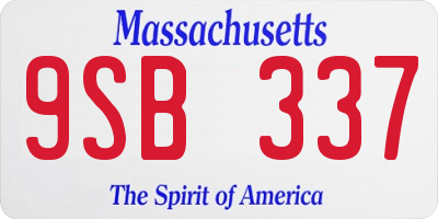 MA license plate 9SB337