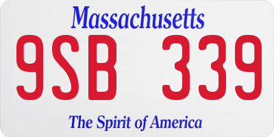 MA license plate 9SB339