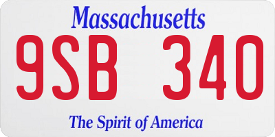 MA license plate 9SB340