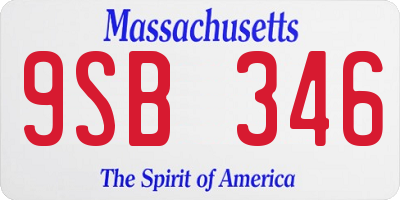 MA license plate 9SB346