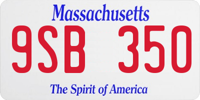 MA license plate 9SB350