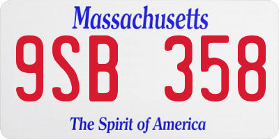 MA license plate 9SB358