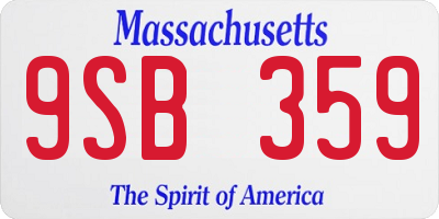 MA license plate 9SB359