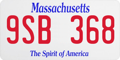 MA license plate 9SB368