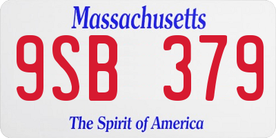 MA license plate 9SB379