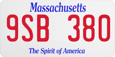 MA license plate 9SB380