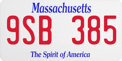 MA license plate 9SB385