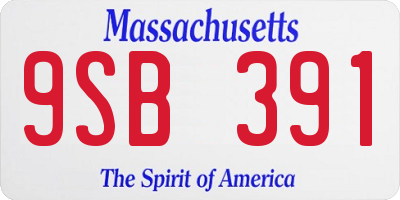MA license plate 9SB391