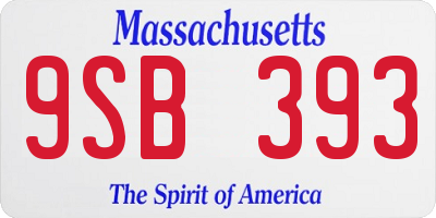 MA license plate 9SB393
