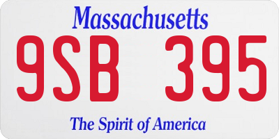 MA license plate 9SB395