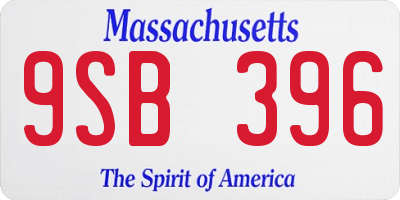 MA license plate 9SB396