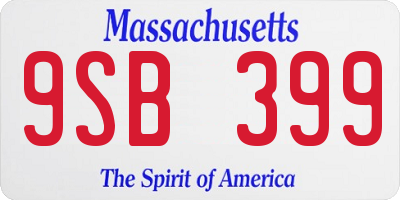MA license plate 9SB399