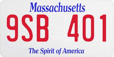 MA license plate 9SB401
