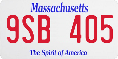 MA license plate 9SB405