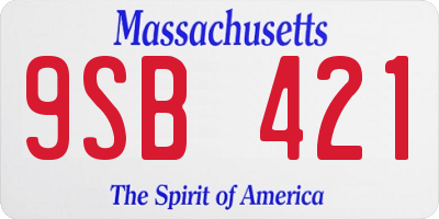 MA license plate 9SB421