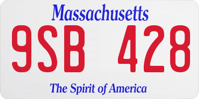 MA license plate 9SB428
