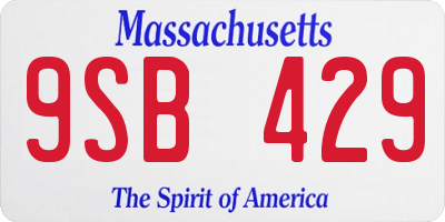 MA license plate 9SB429