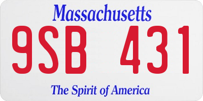 MA license plate 9SB431