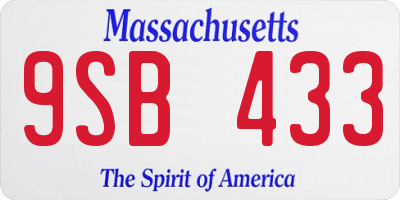 MA license plate 9SB433