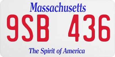 MA license plate 9SB436