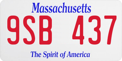 MA license plate 9SB437