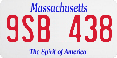 MA license plate 9SB438