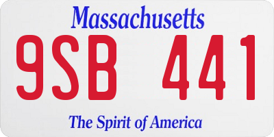 MA license plate 9SB441