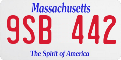 MA license plate 9SB442