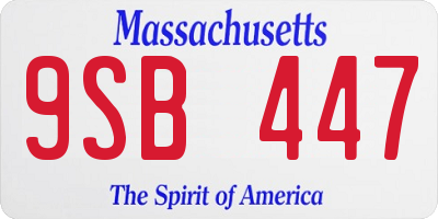 MA license plate 9SB447