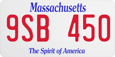 MA license plate 9SB450