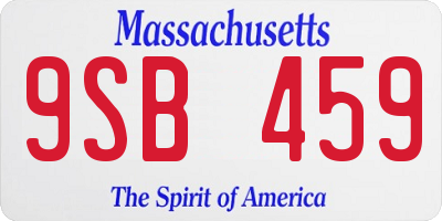 MA license plate 9SB459