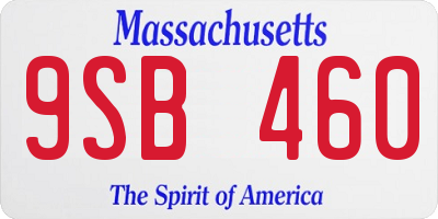 MA license plate 9SB460