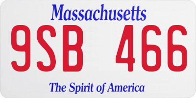 MA license plate 9SB466