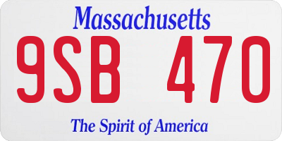MA license plate 9SB470