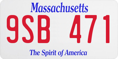 MA license plate 9SB471