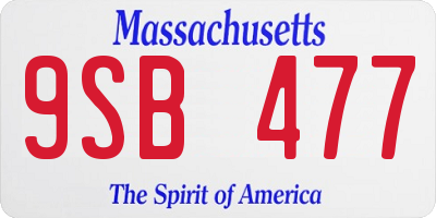 MA license plate 9SB477