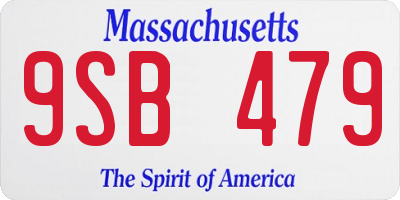 MA license plate 9SB479