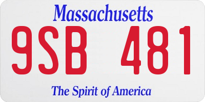MA license plate 9SB481