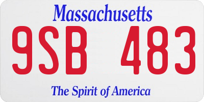 MA license plate 9SB483