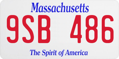 MA license plate 9SB486
