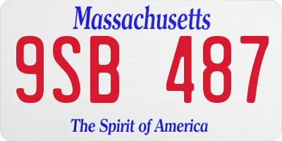 MA license plate 9SB487
