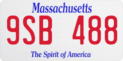 MA license plate 9SB488