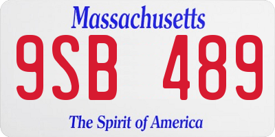 MA license plate 9SB489