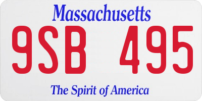 MA license plate 9SB495
